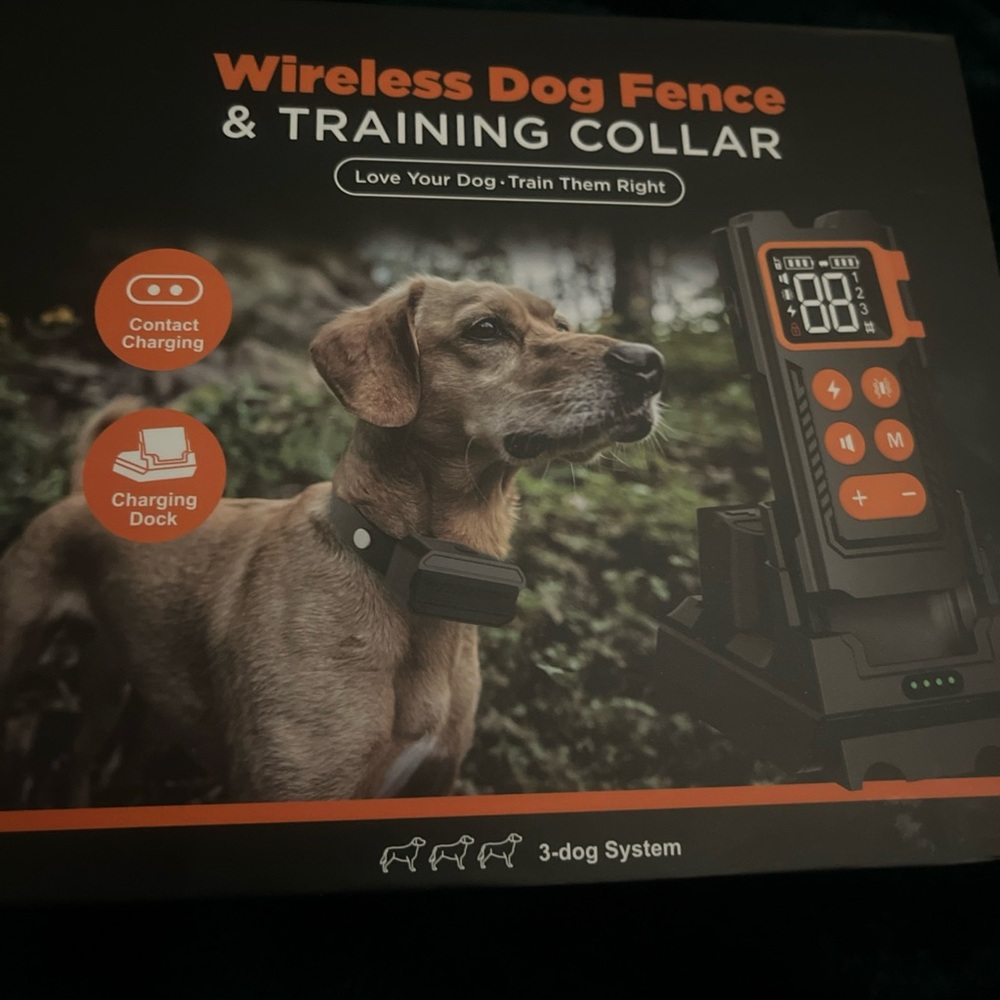 Wireless Dog Fence & Training Collar - Black and Orange